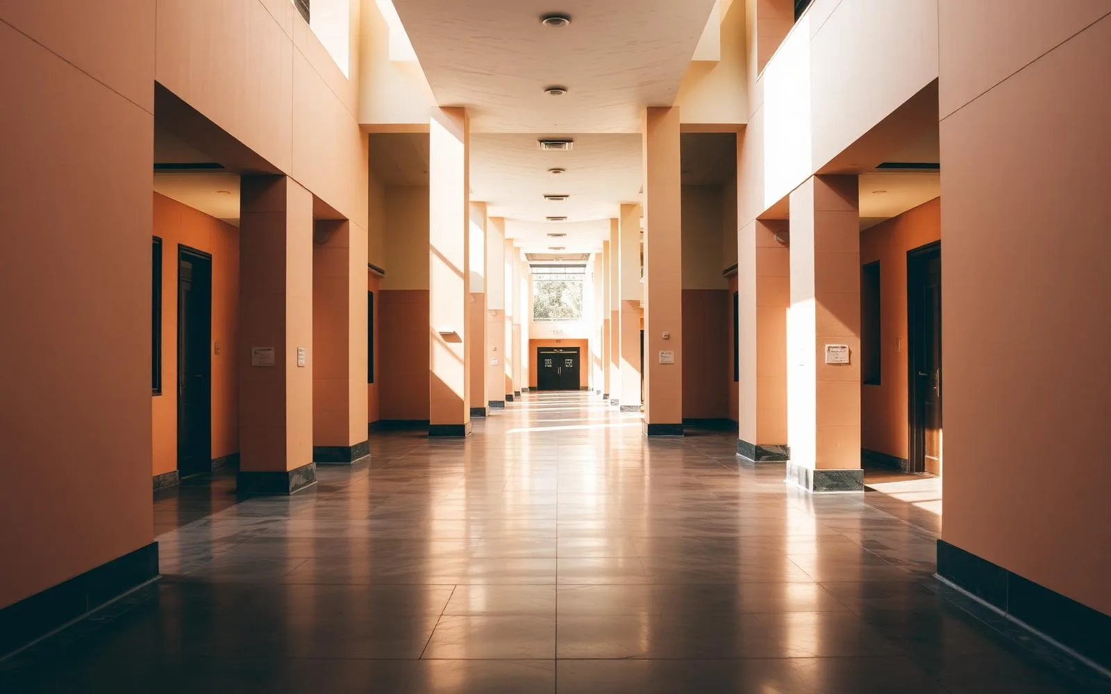 School campus corridor